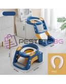 Детска седалка гърне адаптер за тоалетна чиния със стълбичка